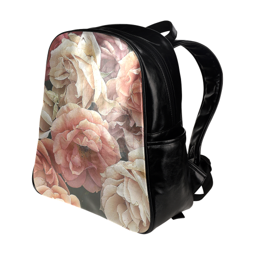 great garden roses, vintage look Multi-Pockets Backpack (Model 1636)