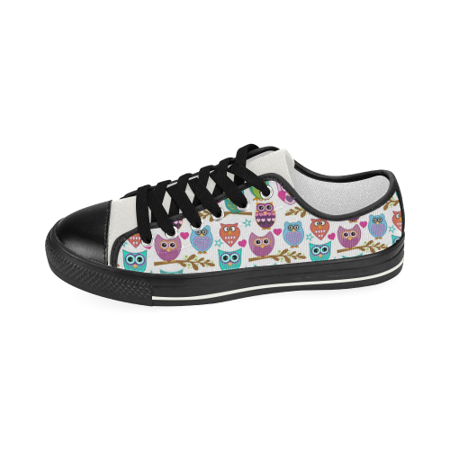 happy owls Women's Classic Canvas Shoes (Model 018)