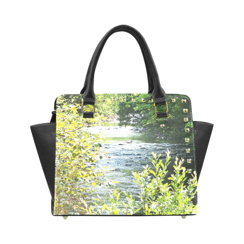 River Runs Through it Rivet Shoulder Handbag (Model 1645)