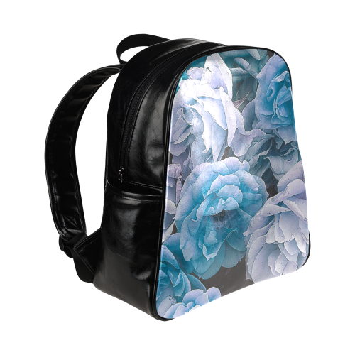 great garden roses blue Multi-Pockets Backpack (Model 1636)