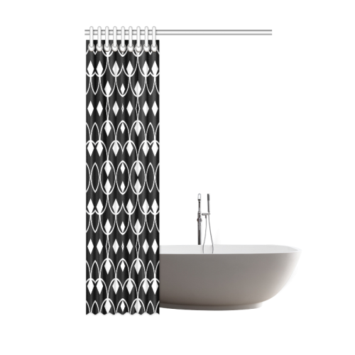black and white Pattern 4416 Shower Curtain 48"x72"