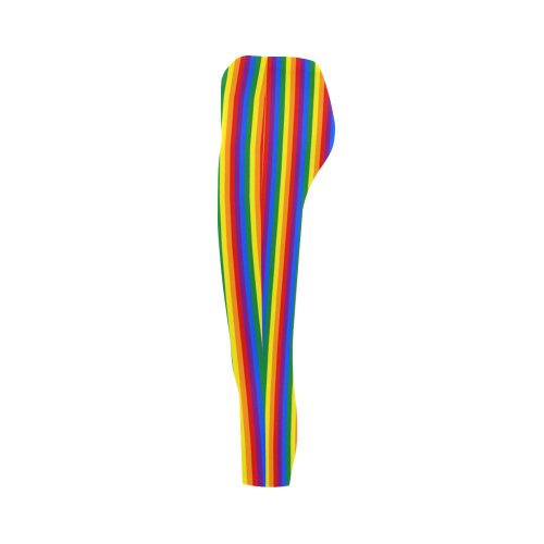 Gay Pride Rainbow Stripes Capri Legging (Model L02)