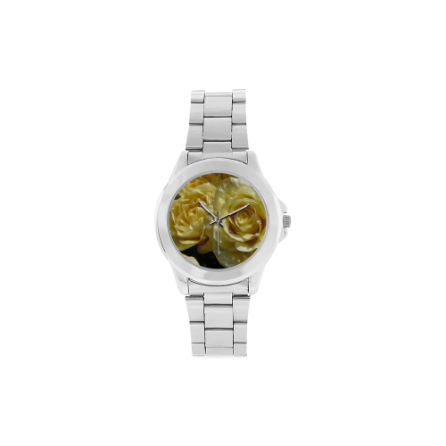 yellow roses Unisex Stainless Steel Watch(Model 103)