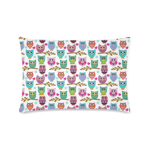 happy owls Custom Rectangle Pillow Case 16"x24" (one side)