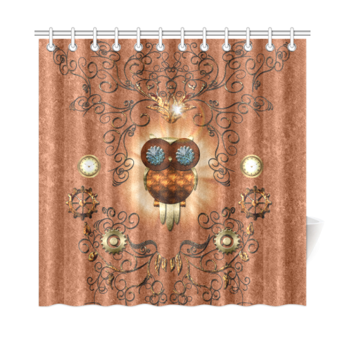 Steampunk, cute owl Shower Curtain 72"x72" ID D179559