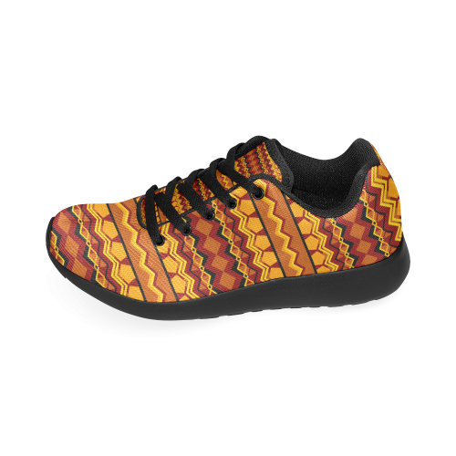 Gold Tribal Pattern Women’s Running Shoes (Model 020)