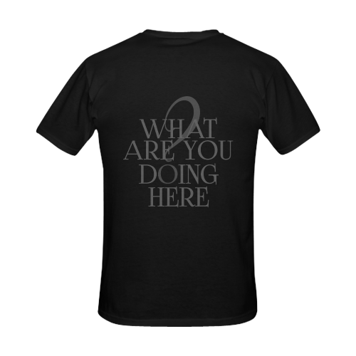 What are you doing here? Black | Men's Slim Fit T-shirt (Model T13)