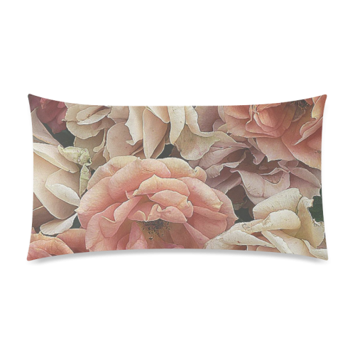 great garden roses, vintage look Rectangle Pillow Case 20"x36"(Twin Sides)