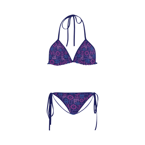 Funky Vowels Pattern Custom Bikini Swimsuit