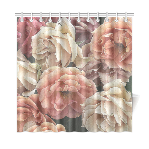great garden roses, vintage look Shower Curtain 72"x72"