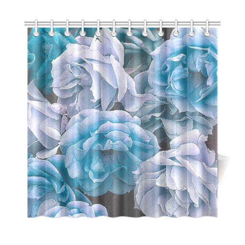 great garden roses blue Shower Curtain 72"x72"