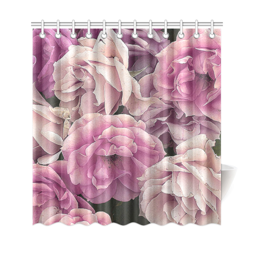great garden roses pink Shower Curtain 69"x72"
