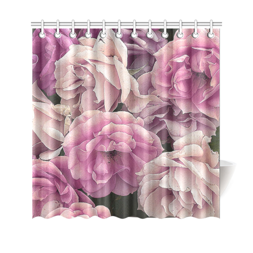 great garden roses pink Shower Curtain 69"x70"