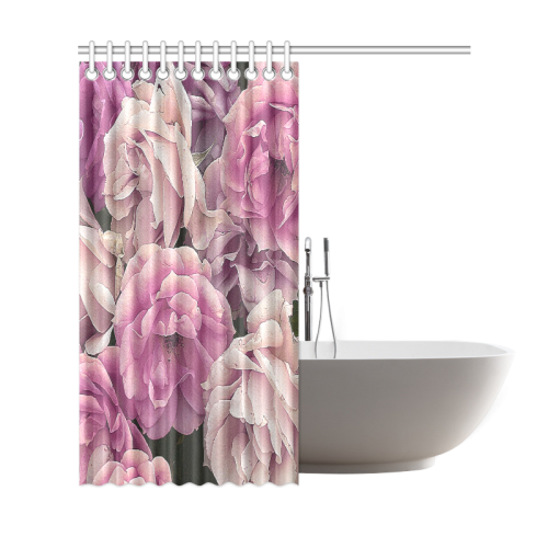 great garden roses pink Shower Curtain 69"x72"