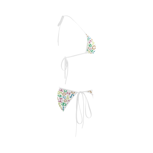 Funky Vowels Pattern Custom Bikini Swimsuit