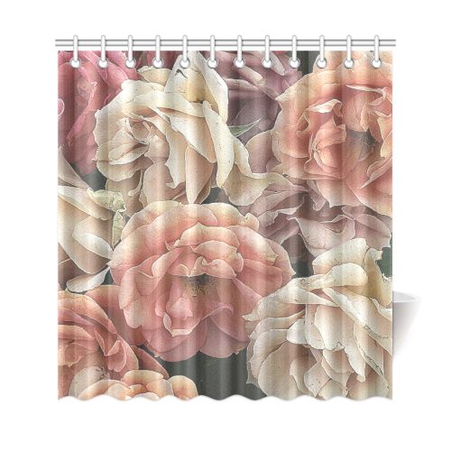 great garden roses, vintage look Shower Curtain 69"x72"