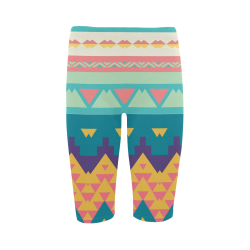 Pastel tribal design Hestia Cropped Leggings (Model L03)