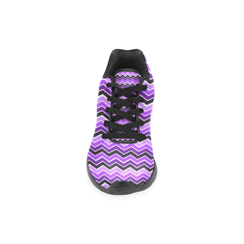 Purple Chevrons Women’s Running Shoes (Model 020)