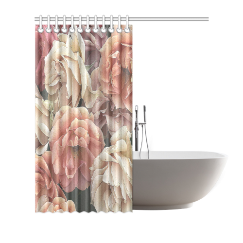 great garden roses, vintage look Shower Curtain 66"x72"