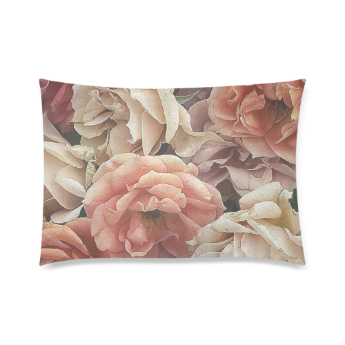 great garden roses, vintage look Custom Zippered Pillow Case 20"x30"(Twin Sides)