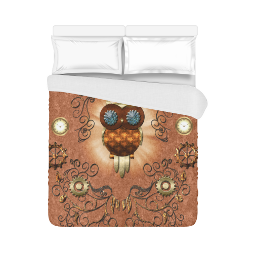 Steampunk, cute owl Duvet Cover 86"x70" ( All-over-print)