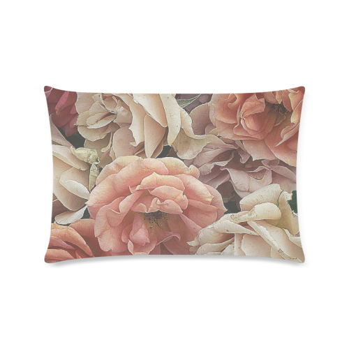 great garden roses, vintage look Custom Zippered Pillow Case 16"x24"(Twin Sides)