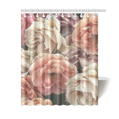 great garden roses, vintage look Shower Curtain 60"x72"