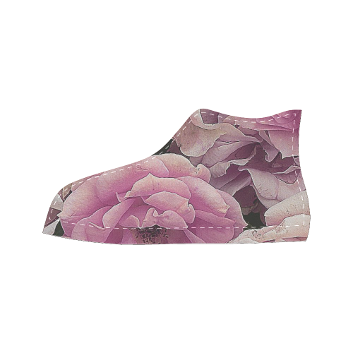 great garden roses pink Women's Classic High Top Canvas Shoes (Model 017)