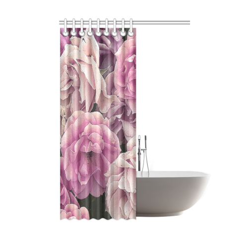 great garden roses pink Shower Curtain 48"x72"