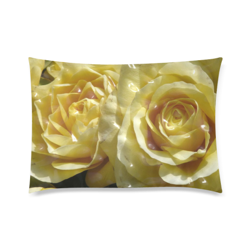 yellow roses Custom Zippered Pillow Case 20"x30"(Twin Sides)