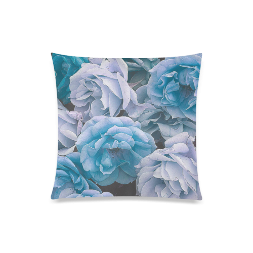 great garden roses blue Custom Zippered Pillow Case 20"x20"(Twin Sides)