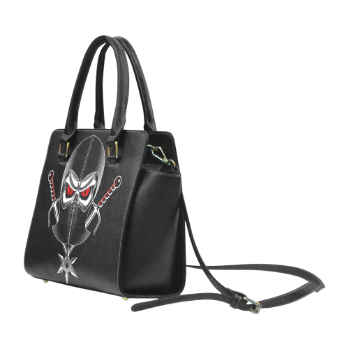 ninja Skull Rivet Shoulder Handbag (Model 1645)