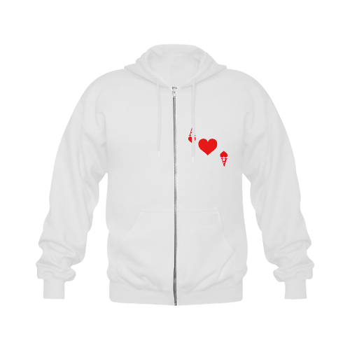 Ace of Hearts Gildan Full Zip Hooded Sweatshirt (Model H02)