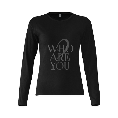 Who are you? Black Sunny Women's T-shirt (long-sleeve) (Model T07)