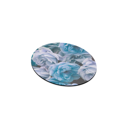 great garden roses blue Round Coaster