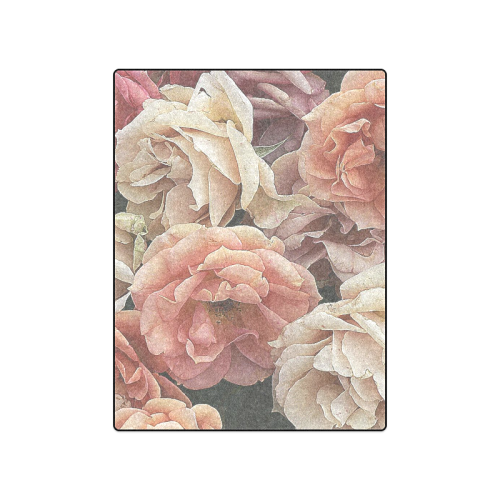 great garden roses, vintage look Blanket 50"x60"