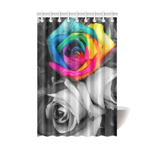 black,white splash roses Shower Curtain 48"x72"