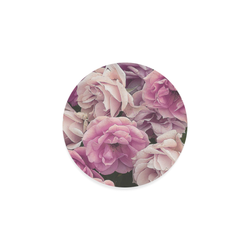 great garden roses pink Round Coaster