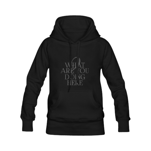 What are you doing here? Black | Women's Classic Hoodies (Model H07)