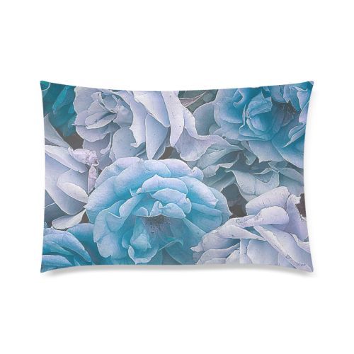 great garden roses blue Custom Zippered Pillow Case 20"x30"(Twin Sides)