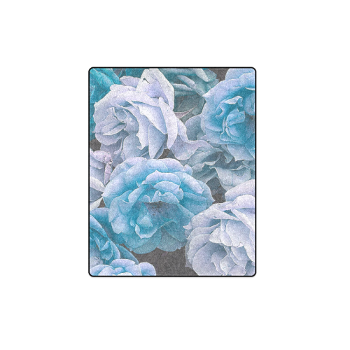 great garden roses blue Blanket 40"x50"