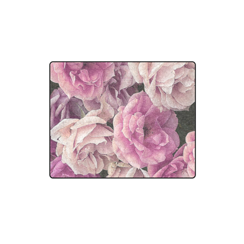 great garden roses pink Blanket 40"x50"
