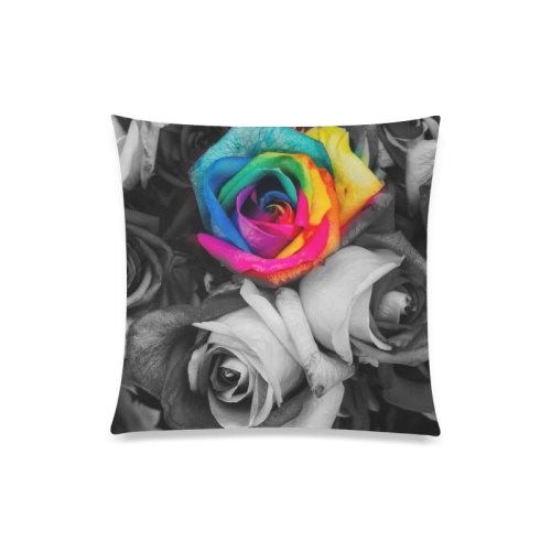 black,white splash roses Custom Zippered Pillow Case 20"x20"(Twin Sides)