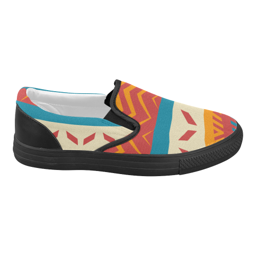 Tribal shapes Women's Slip-on Canvas Shoes (Model 019)