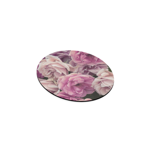 great garden roses pink Round Coaster