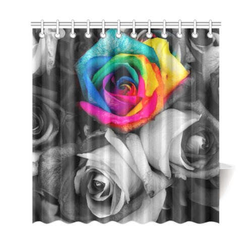 black,white splash roses Shower Curtain 69"x72"