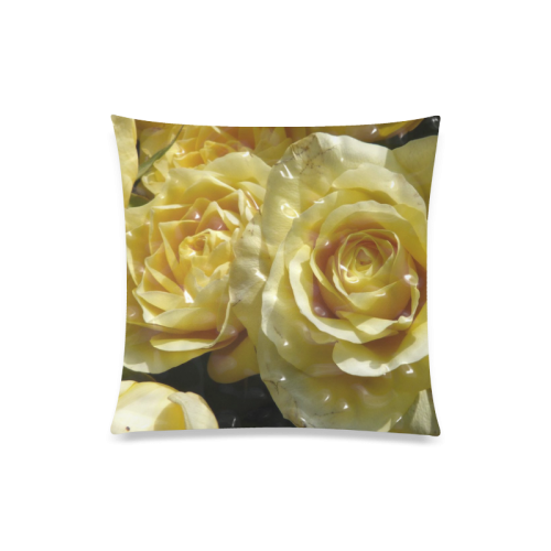 yellow roses Custom Zippered Pillow Case 20"x20"(Twin Sides)