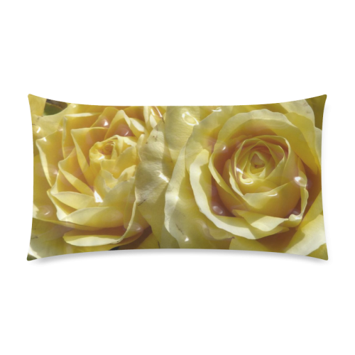 yellow roses Rectangle Pillow Case 20"x36"(Twin Sides)