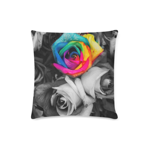 black,white splash roses Custom Zippered Pillow Case 16"x16" (one side)