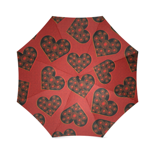 Burning Hearts Foldable Umbrella (Model U01)